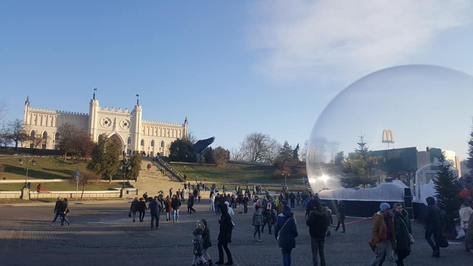 giant snow globe for event