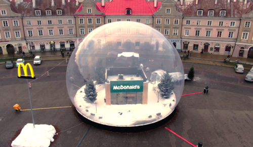 inflatable giant snow globe